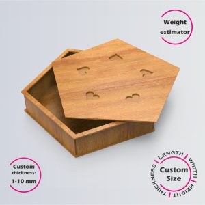 Online design tool for a versa polygon box | custom dimension laser cut file DXF, AI, CDR | Box4U