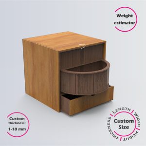Online design tool for a Rotating Door Box | custom dimension laser cut file DXF, AI, CDR | Box4U