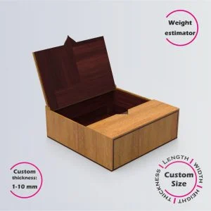 Online design tool for a Top Solo Door Box | custom dimension laser cut file DXF, AI, CDR | Box4U