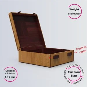 Online design tool for a Secure Latch Gift Box | custom dimension laser cut file DXF, AI, CDR | Box4U