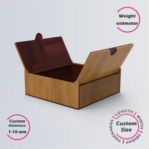 Online design tool for a Top Duo Door Box | custom dimension laser cut file DXF, AI, CDR | Box4U