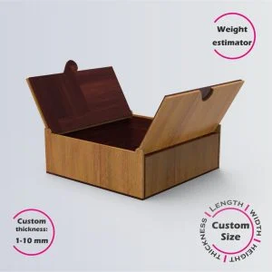 Online design tool for a Top Duo Door Box | custom dimension laser cut file DXF, AI, CDR | Box4U