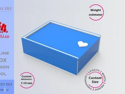 how to download and make a blue acrylic sliding door box using Box4U online design tool | DXF maker for laser cutting