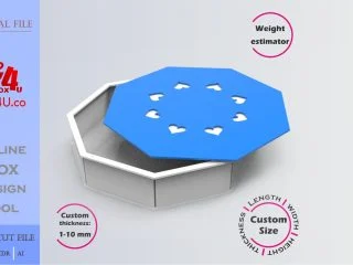 how to download and make a blue acrylic versa polygon box using Box4U online design tool | DXF maker for laser cutting