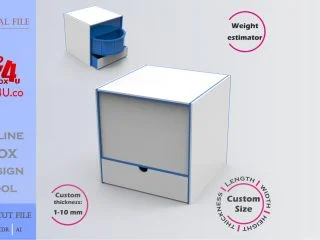 how to download and make a blue acrylic Rotating Door Box using Box4U online design tool | DXF maker for laser cutting