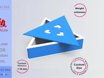 how to download and make a blue acrylic trinity keepsake box using Box4U online design tool | DXF maker for laser cutting