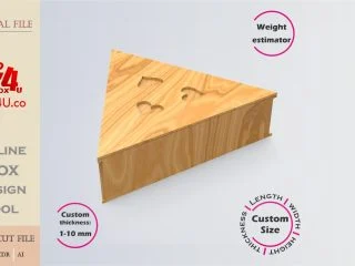 Download cut file for a wooden trinity keepsake box using Box4U online design tool | DXF generator for laser cutting