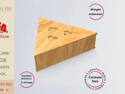Download cut file for a wooden trinity keepsake box using Box4U online design tool | DXF generator for laser cutting