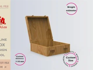 Download cut file for a wooden Secure Latch Gift Box using Box4U online design tool | DXF generator for laser cutting