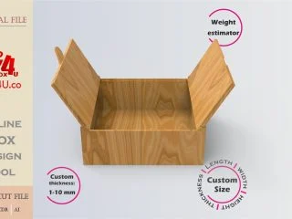 Download cut file for a wooden Top Duo Door Box using Box4U online design tool | DXF generator for laser cutting