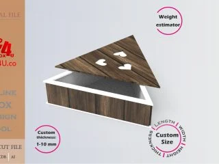 how to download a walnut trinity keepsake box using Box4U online design tool |DXF maker for laser cutting