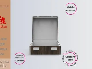 Download cut file for a wooden Secure Latch Gift Box using Box4U online design tool | DXF generator for laser cutting