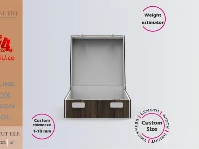Download cut file for a wooden Secure Latch Gift Box using Box4U online design tool | DXF generator for laser cutting