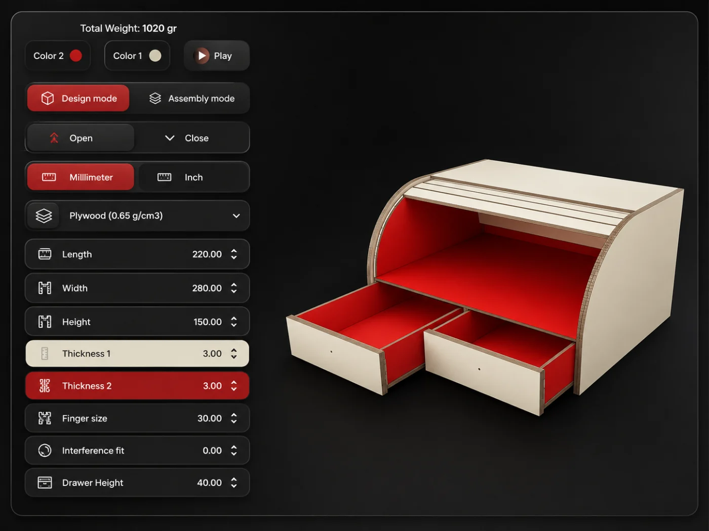 Box4U 3D customizer preview