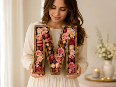 Letter M Box Laser Cut File ready-to-cut laser file shown as the main product image