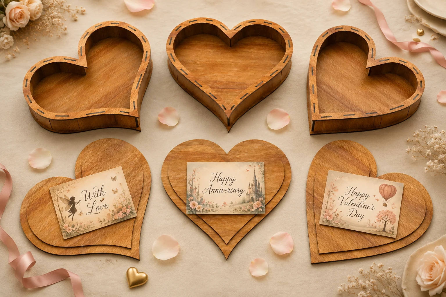 Heart Box Bundle Laser Cut File 18in1