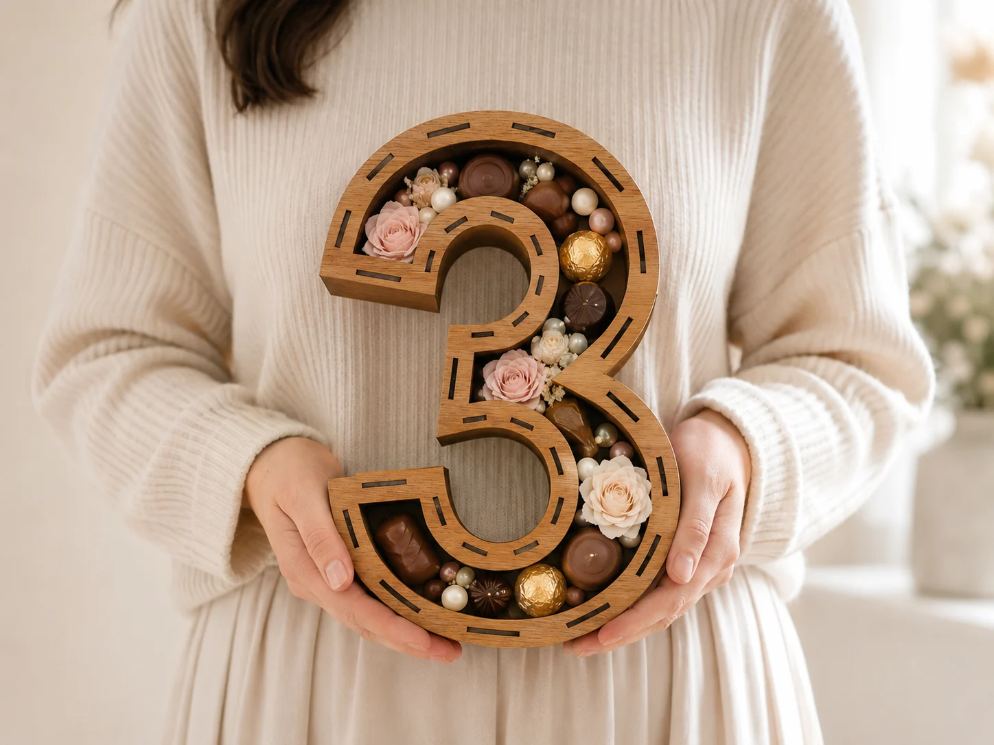 Number 3 Box Laser Cut File | 3 Sizes