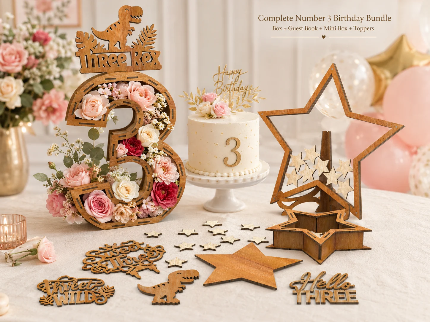 Number 3 Celebration Bundle | 20+ Toppers