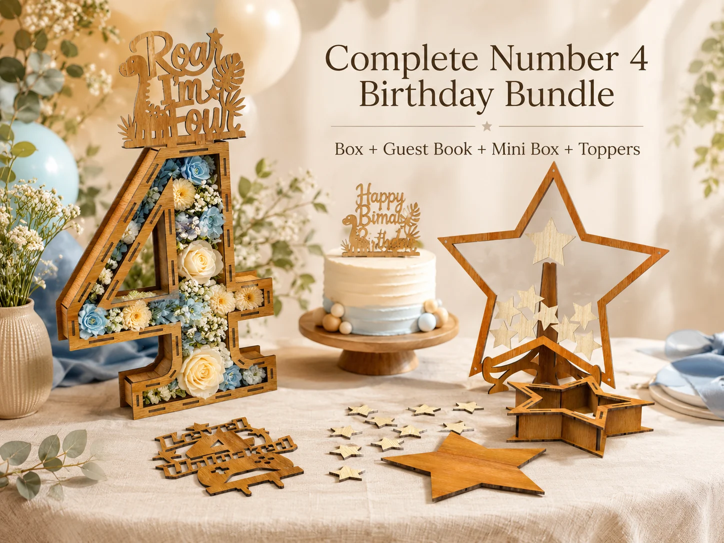Number 4 Celebration Bundle | 20+ Toppers
