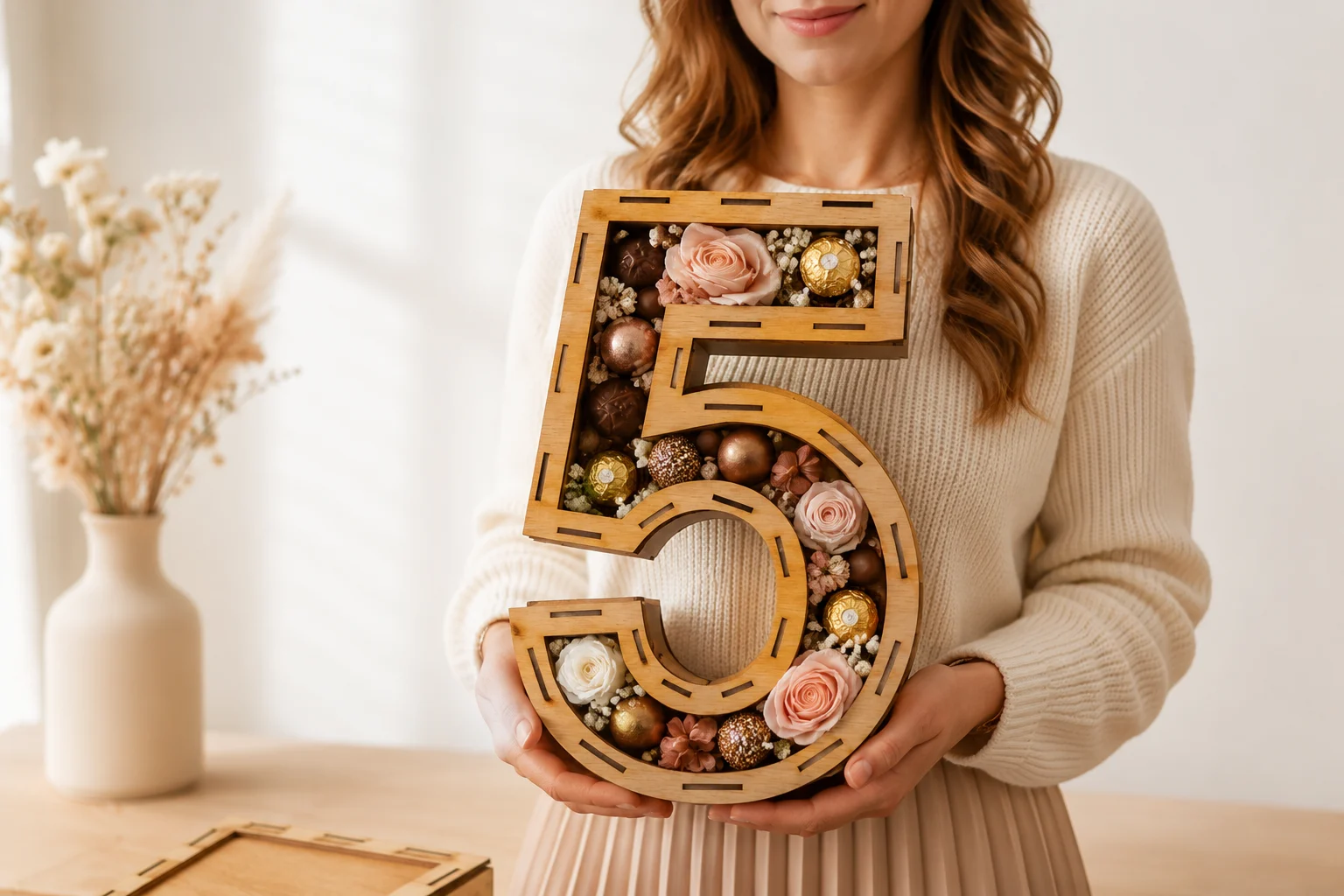 Number 5 Box Laser Cut File | 3 Sizes