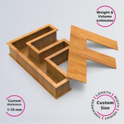 Letter F Box | wooden | Online design tool for letter boxes | custom size laser cut file DXF, AI, CDR | Box4U